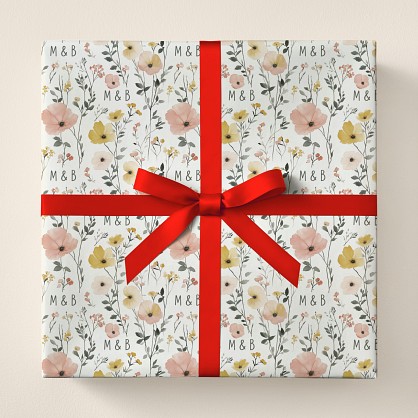 Floral Initials Wrapping Paper