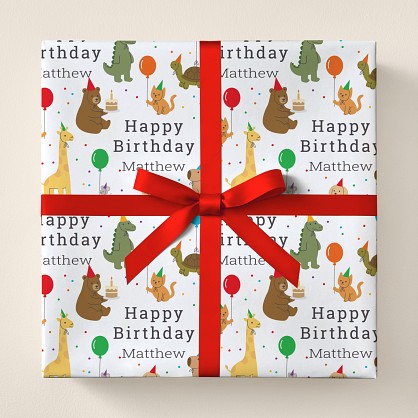 Festive Animals Wrapping Paper
