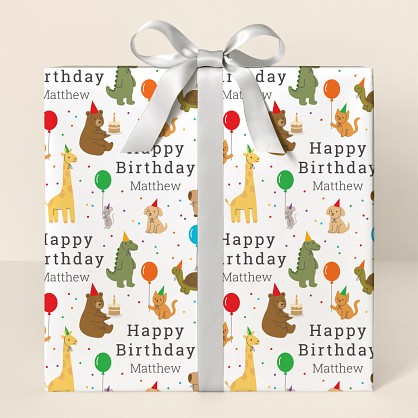 Festive Animals Wrapping Paper