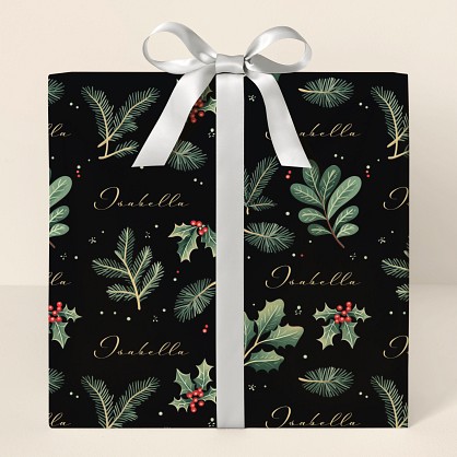 Winter Holly Wrapping Paper