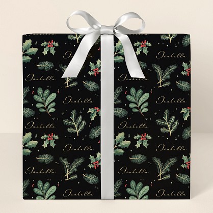 Winter Holly Wrapping Paper