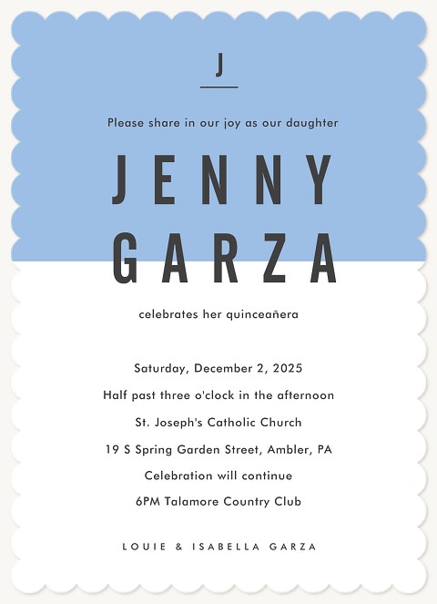 Modern Hallmark Quinceañera Invitations