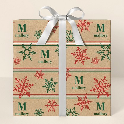 Rustic Snowflake Wrapping Paper
