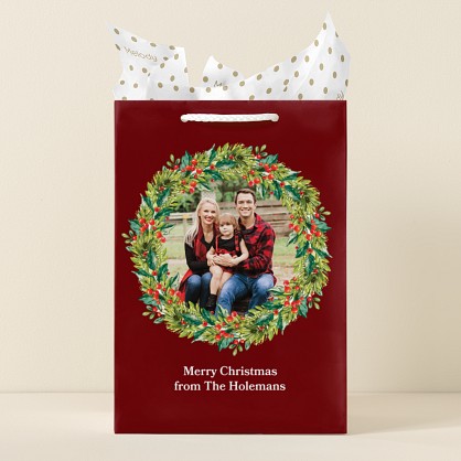 Holiday Wreath Photo Gift Bag