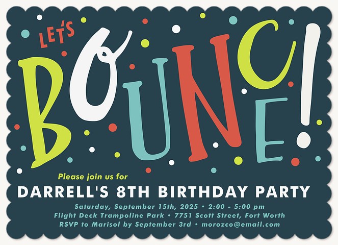 Big Bounce Kids Birthday Invitations