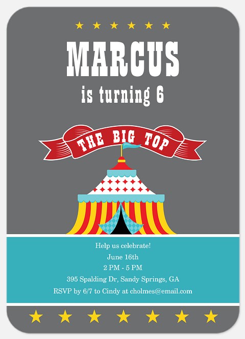 Big Top Kids' Birthday Invitations