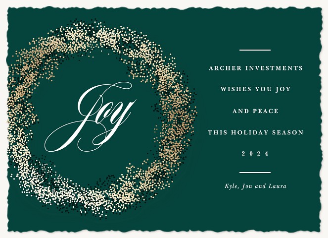 Sparkling Wreath Business Holiday Cards