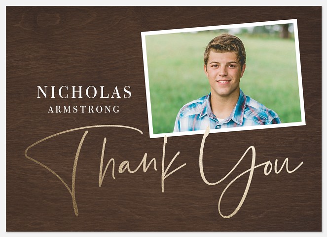 Woodgrain Snapshots Thank You Cards 