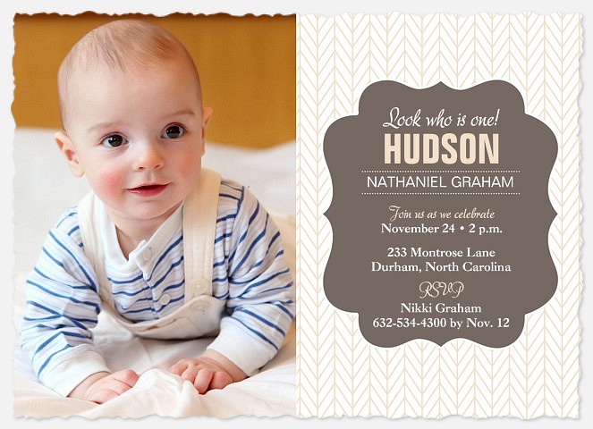 Timeless Herringbone   Kids' Birthday Invitations