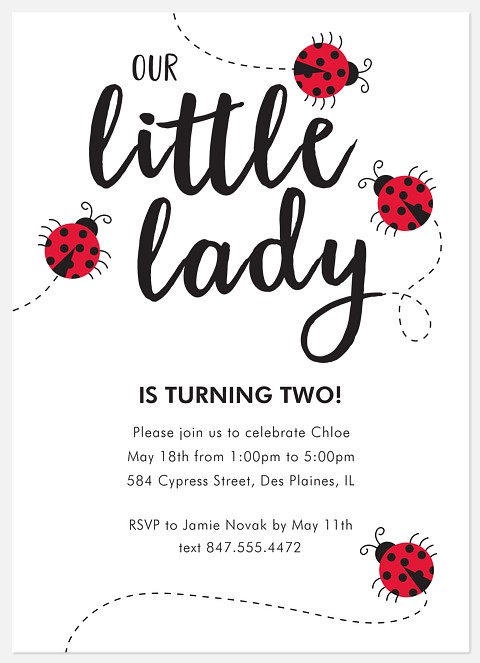 Little Ladybug Kids' Birthday Invitations