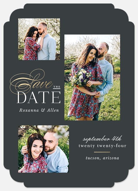 Brilliant Trio Save the Date Photo Cards