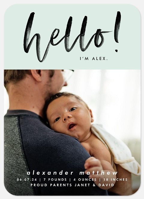 Bold Nickname Baby Birth Announcements