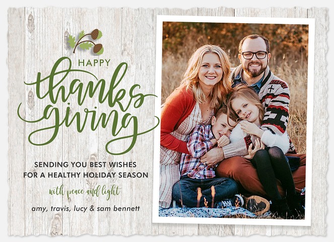  Rustic Acorns Thanksgiving Cards