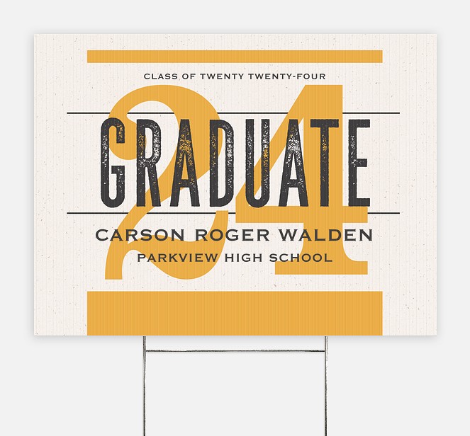 Newsprint Grad Graduation Yard Signs