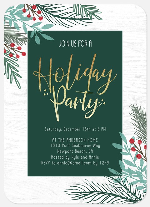 Holiday Foliage Holiday Party Invitations