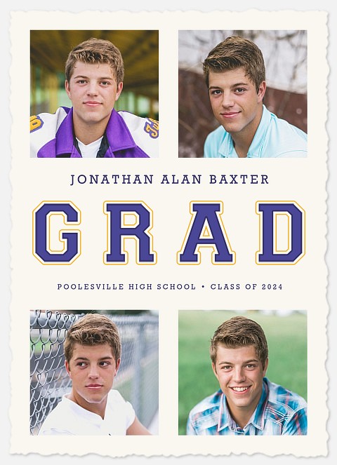 Classic Letterman Graduation Cards