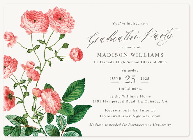 Vintage Florals Graduation Cards