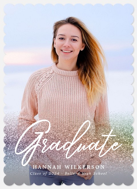 Rainbow Glitter Graduation Cards