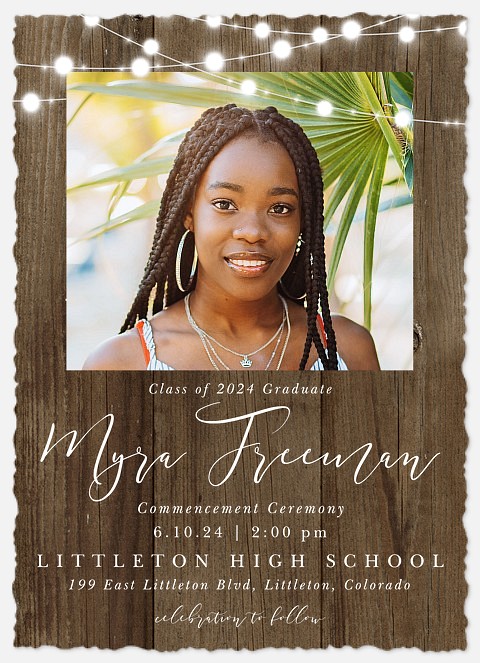 Rustic Lighting Graduation Cards