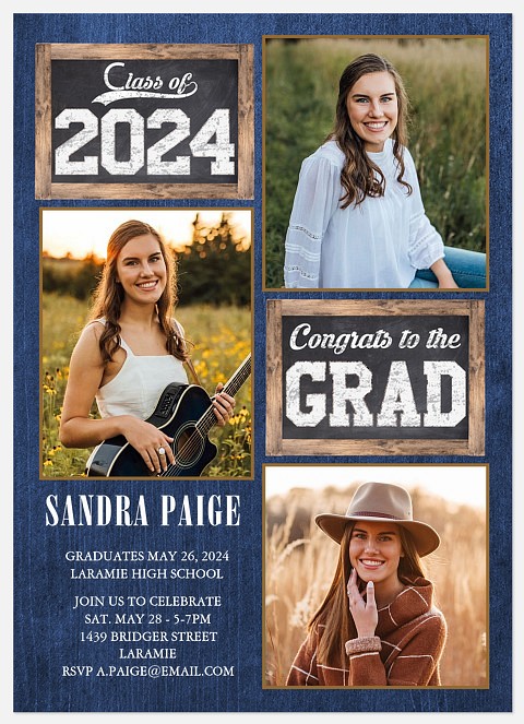 Rustic Chalkboard Graduation Cards