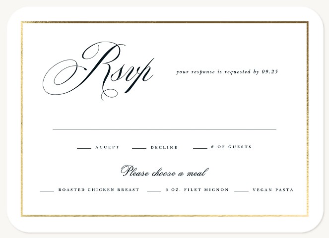 Traditional Style Wedding RSVP Cards